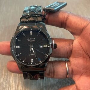 LIGE Men’s wrist watch with Stainless Steel Band in Black office professional